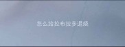 怎么给拉布拉多退烧