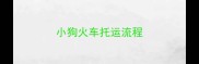 小狗火车托运流程