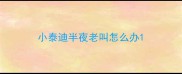 小泰迪半夜老叫怎么办