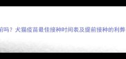 宠物疫苗接种可以提前吗犬猫疫苗最佳接种时间表及提前接种的利弊分析附详细指南
