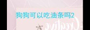 狗狗可以吃油条吗