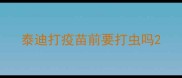 泰迪打疫苗前要打虫吗