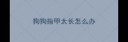 狗狗指甲太长怎么办