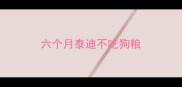 六个月泰迪不吃狗粮