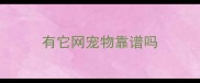 有它网宠物靠谱吗