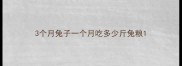 3个月兔子一个月吃多少斤兔粮
