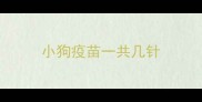 小狗疫苗一共几针