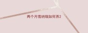 两个月雪纳瑞如何养