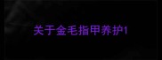 关于金毛指甲养护