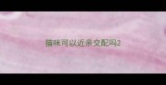 猫咪可以近亲交配吗
