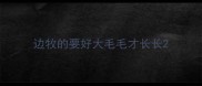 边牧的要好大毛毛才长长