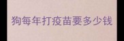 狗每年打疫苗要多少钱
